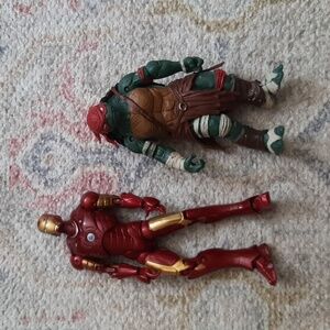 Action figure bundle of iron man & ninja turtle